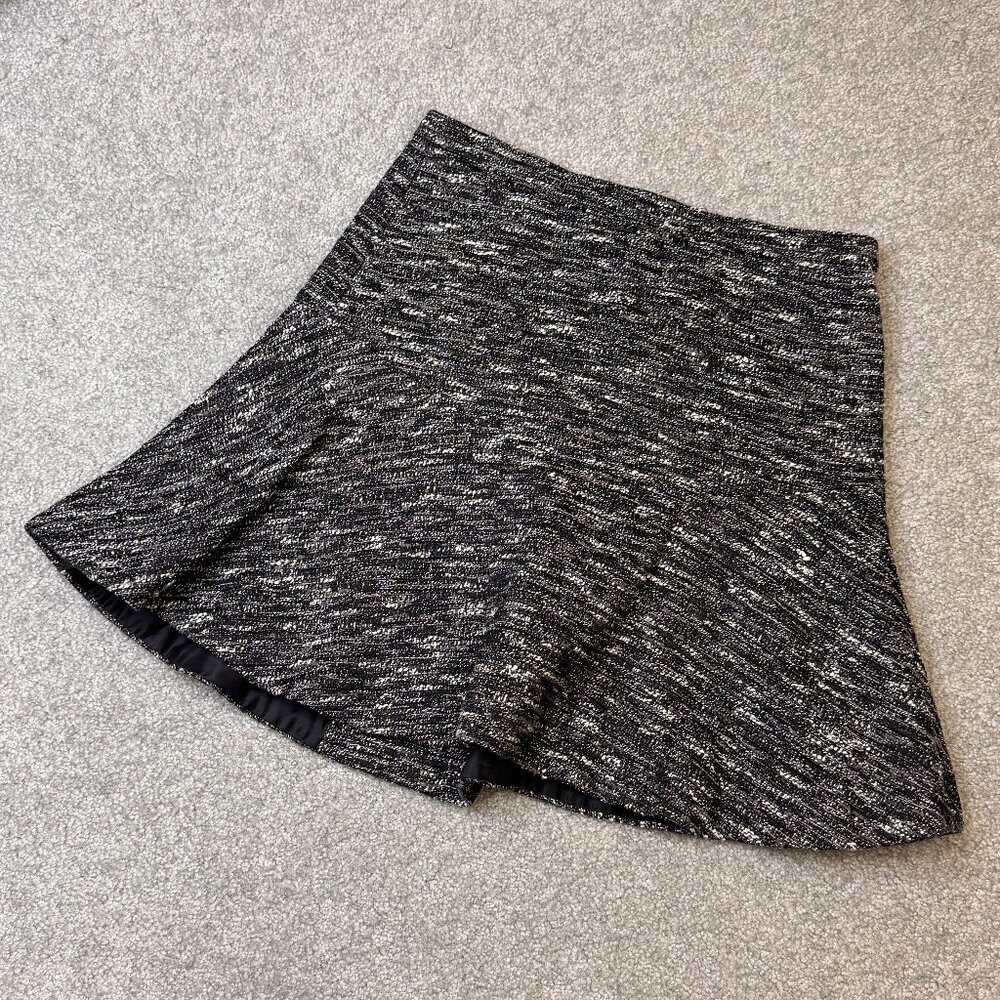 - J. Crew Tweed Flared Mini Skirt in Charcoal Gray Winter OOTD US 2    -   U2392